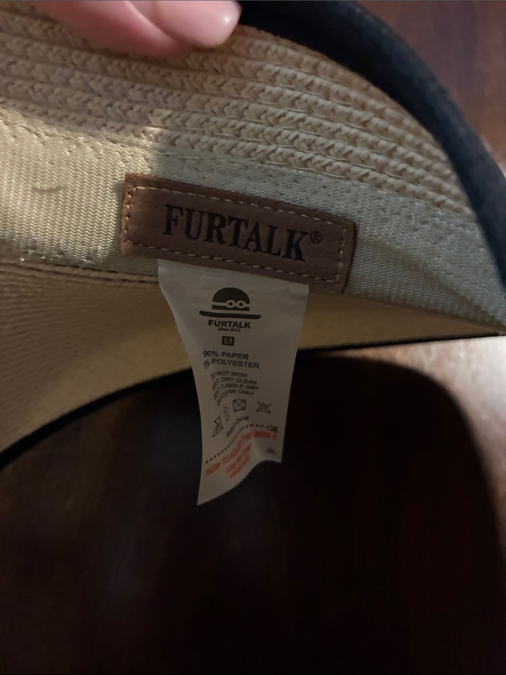 Beige Straw Sun Visor with Black Trim - Picture 2 of 4